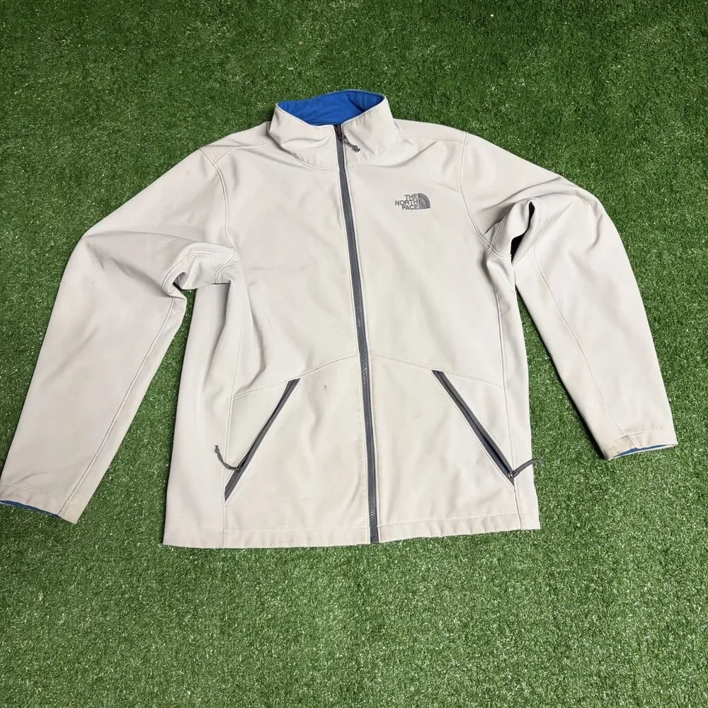 The North Face Softshell Jacket Men’s Medium Blue Interior Lining Fleece‑Lined